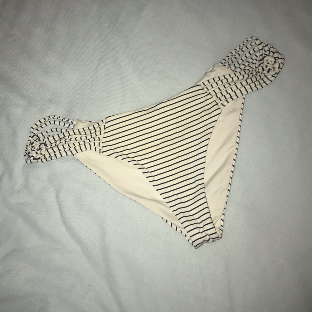 Frankies Bikinis Navy stripe bikini bottoms